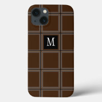 Dark Chocolate Brown Custom Single Initial Striped