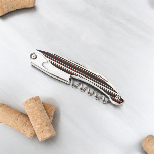 Dark Chocolate Brown Stripes Corkscrew