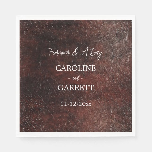 Dark Chocolate Brown Western Faux Leather Napkin (Front)