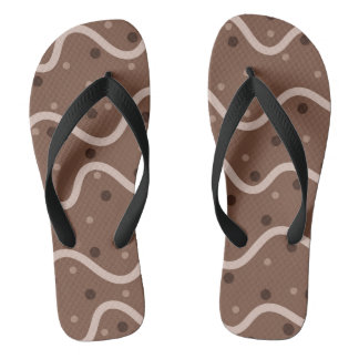 Dark Chocolate Drizzle and Sprinkles Pattern Jandals