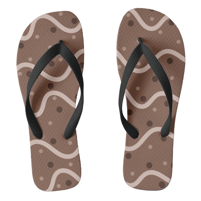 Dark Chocolate Drizzle and Sprinkles Pattern Jandals (Footbed)