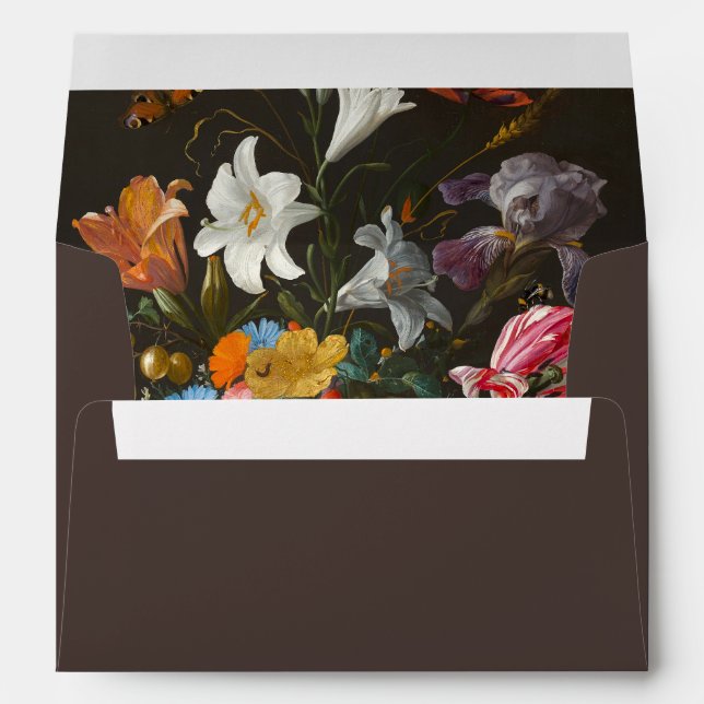 Dark Chocolate Dutch Master Floral Envelope (Back (Bottom))