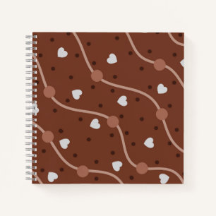 Dark Chocolate Heart Speckled Pattern Notebook