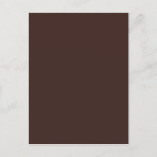 Dark chocolate hex code 3D241F Postcard