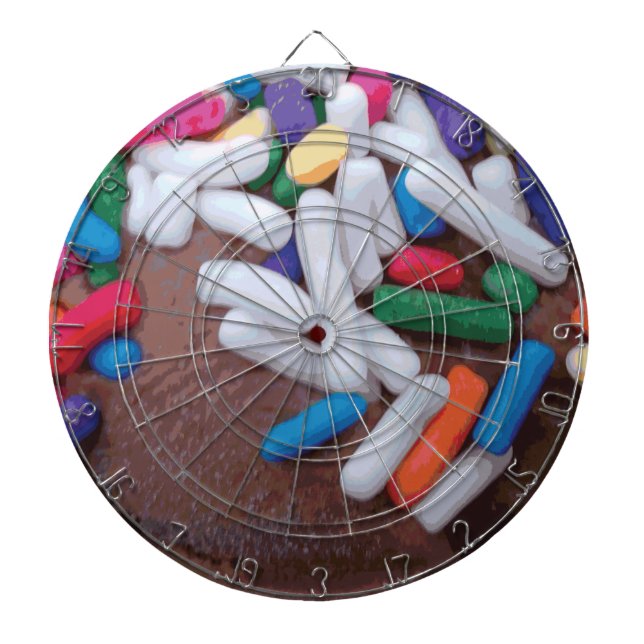 Dark Chocolate Ice Cream with Rainbow Sprinkles Dartboard (Front)