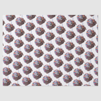 Dark Chocolate Ice Cream with Rainbow Sprinkles Tissue Paper