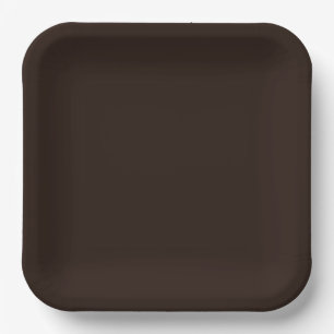 Dark Chocolate, Solid Brown, Dark Brown Paper Plate