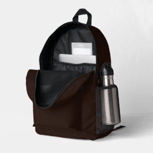 Dark Chocolate, solid dark brown  Printed Backpack
