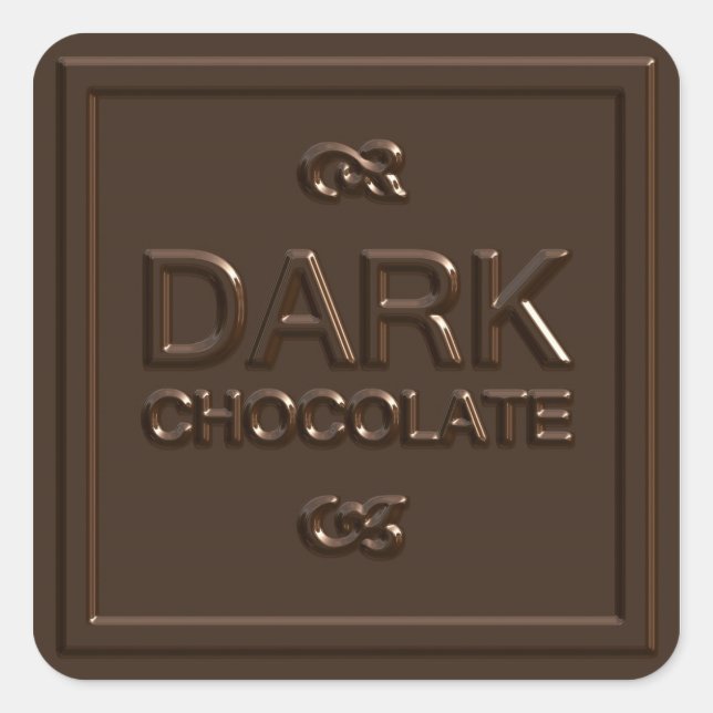 Dark Chocolate Square Square Sticker (Front)