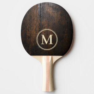 Dark Chopping Block Stone Monogram Ping Pong Paddle