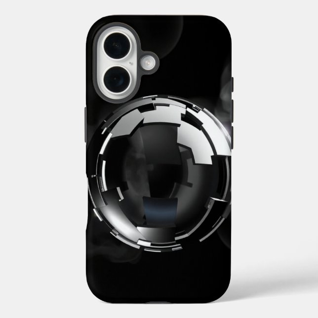 Dark Chrome Orb – Ultra-Premium Futuristic Aesthet Case-Mate iPhone Case (Back)