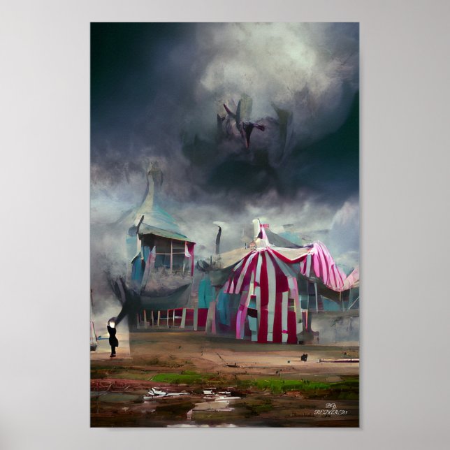DARK CIRCUS  fantasy art illustration poster (Front)