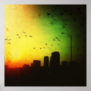 Dark City Sunrise Poster