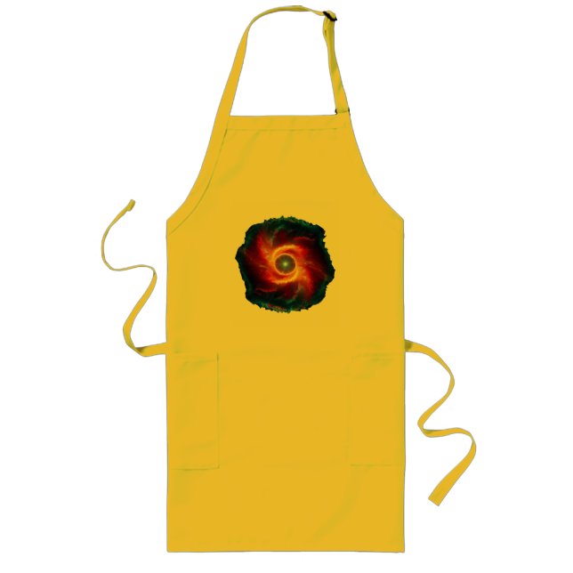 Dark Clouds And Flames Surround A Spinning Orb Long Apron (Front)
