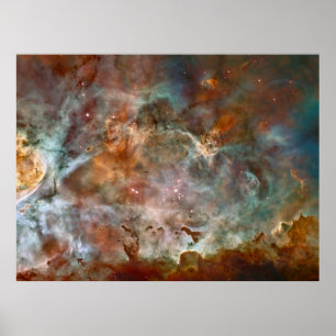 Dark Clouds of Carina Nebula Hubble Space Poster