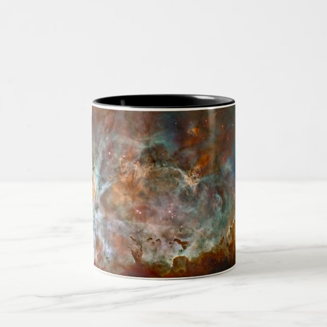 Dark Clouds of Carina Nebula Hubble Space Two-Tone Coffee Mug (Center)