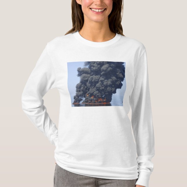 Dark clouds of smoke and fire emerge 2 T-Shirt (Front)