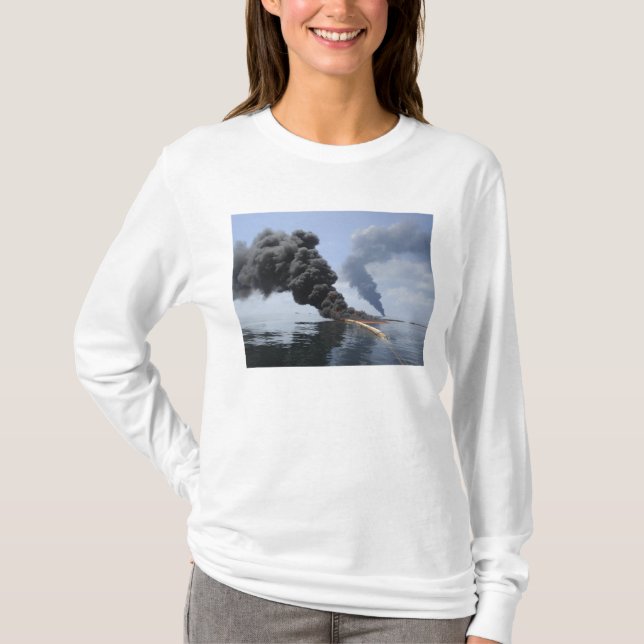 Dark clouds of smoke and fire emerge 3 T-Shirt (Front)