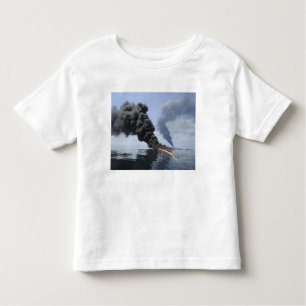 Dark clouds of smoke and fire emerge 3 toddler T-Shirt