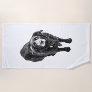 Dark Coat, Moonlit Lines Beach Towel