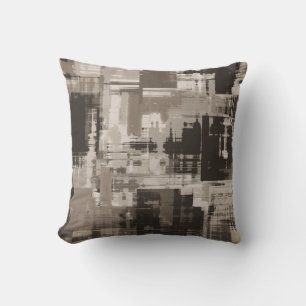 Dark Coffee Brown Abstract Trendy  Cushion