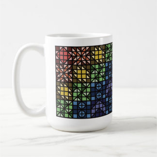 Dark Colorful Quilt Blocks Coffee Mug