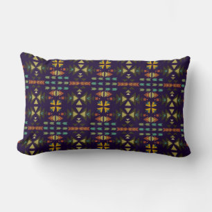Dark Colors Southwestern Style Lumbar Cushion