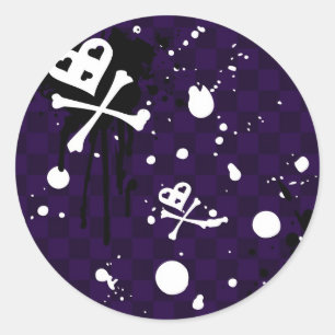 Dark Colour Emo Pattern With Paint Classic Round Sticker