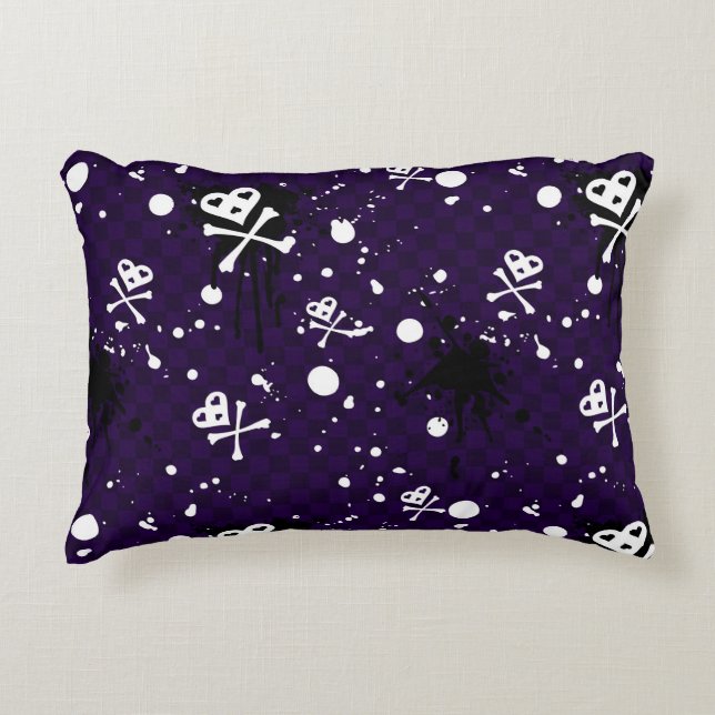 Dark Colour Emo Pattern With Paint Decorative Cushion (Front)