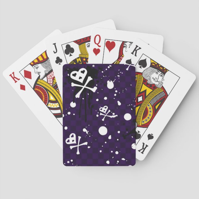 Dark Colour Emo Pattern With Paint Playing Cards (Back)