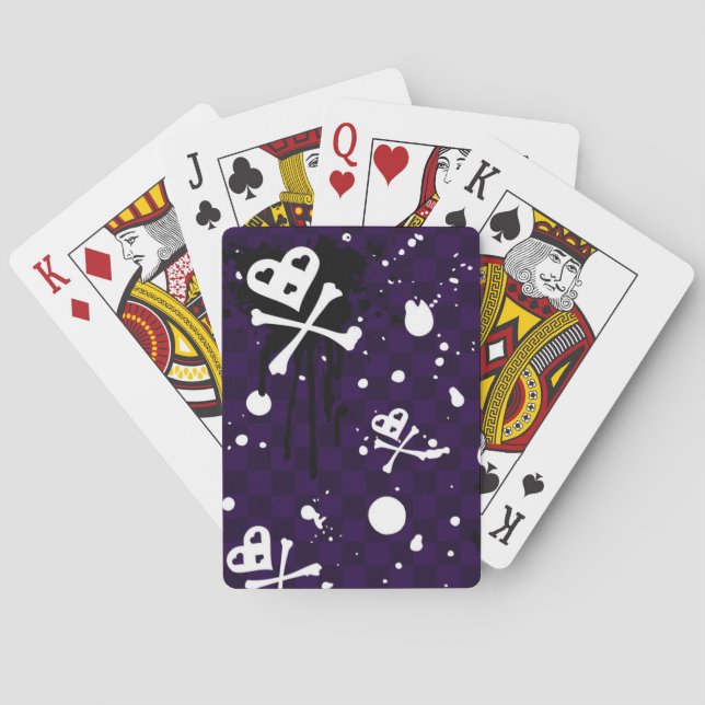 Dark Colour Emo Pattern With Paint Playing Cards (Back)