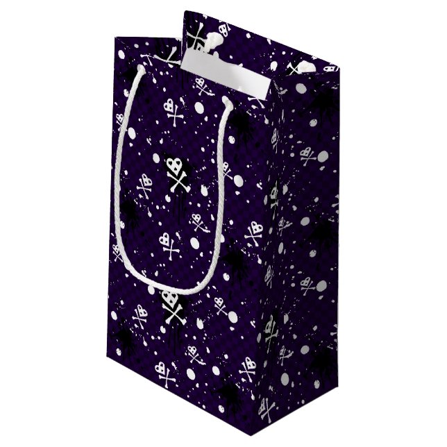 Dark Colour Emo Pattern With Paint Small Gift Bag (Back Angled)