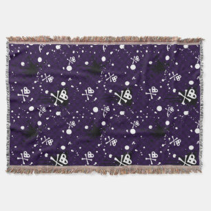 Dark Colour Emo Pattern With Paint Throw Blanket