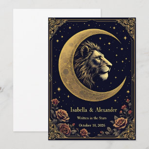 Dark [Colour] Lion Wedding Welcome Poster Royal Go Invitation