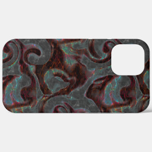 Dark coloured carved spiral parts and glow strokes iPhone 12 pro max case