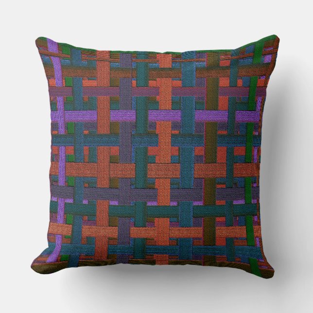 Dark coloured plaid in cloth or canvas look        cushion (Front)