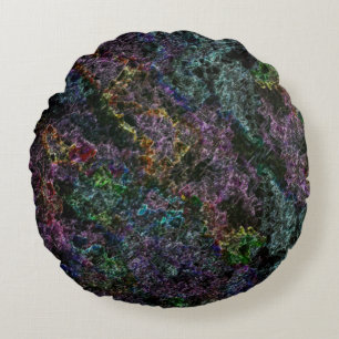 Dark coloured texture, corroded or destroyed spong round cushion
