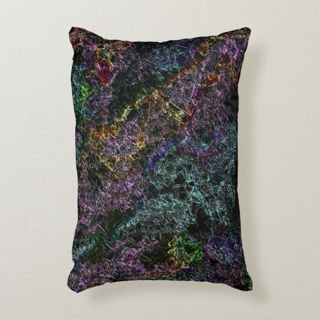 Dark coloured texture, destroyed or corroded spong decorative cushion (Front(Vertical))