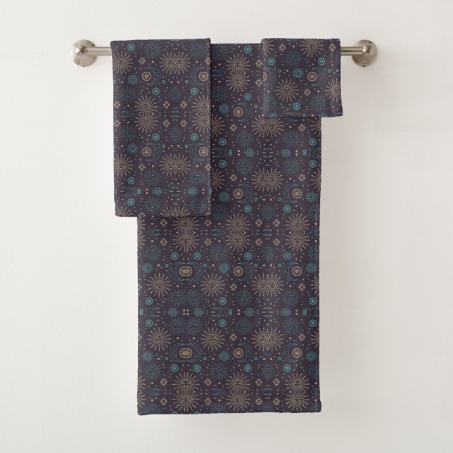 Dark-coloured towels hanging on a rod feature (Creator Uploaded)