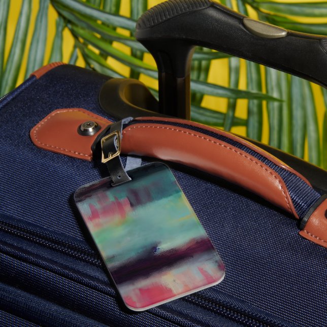 Dark colourful abstract blend  luggage tag (Front Insitu 1)