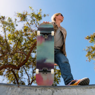 Dark colourful abstract blend skateboard
