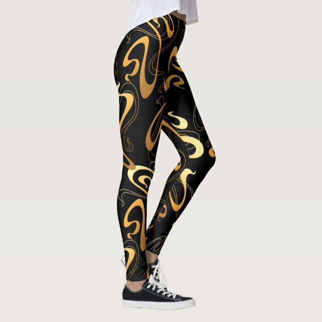 Dark Colourful Abstract Leggings (Right)