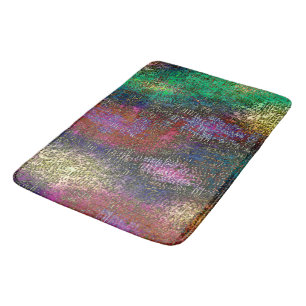 Dark colourful grainy texture in scraped ink paint bath mat
