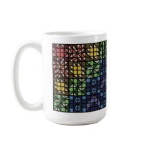Dark Colourful Quilt Blocks Coffee Mug