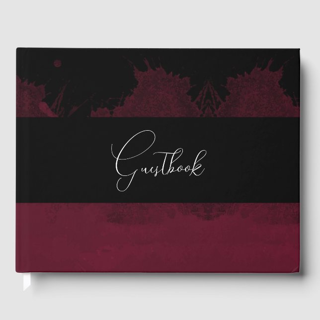 Dark Colourized Gothic Background Wedding Guest Book (Front)