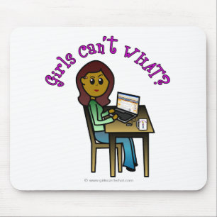 Dark Computer Girl Mouse Pad
