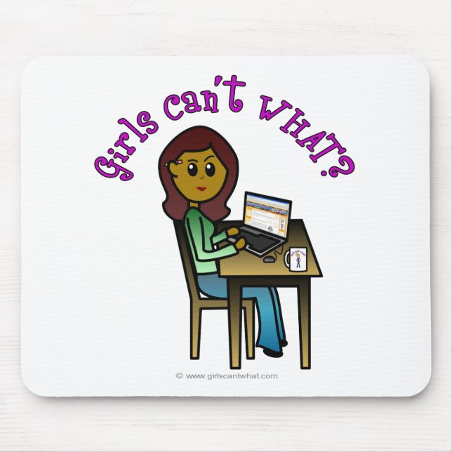 Dark Computer Girl Mouse Pad (Front)