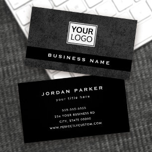Dark concrete custom logo business card