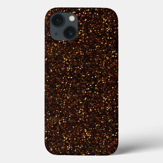 Dark Copper Bronze Orange Glitter Case-Mate iPhone Case (Back)