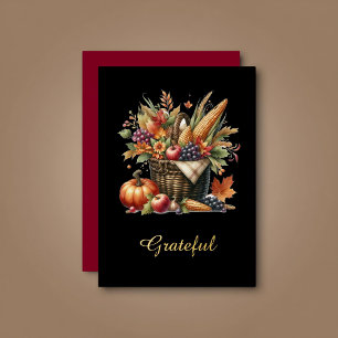 Dark Cornucopia Thanksgiving Gothic Watercolor